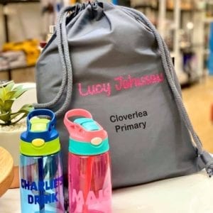 This drawstring bag is perfect for PE or gym kit, and with the owners name and school name too if required, it'll never go missing again (or if it does it'll find its way home!). In stylish and neutral grey we can personalise in a range of fonts and colours