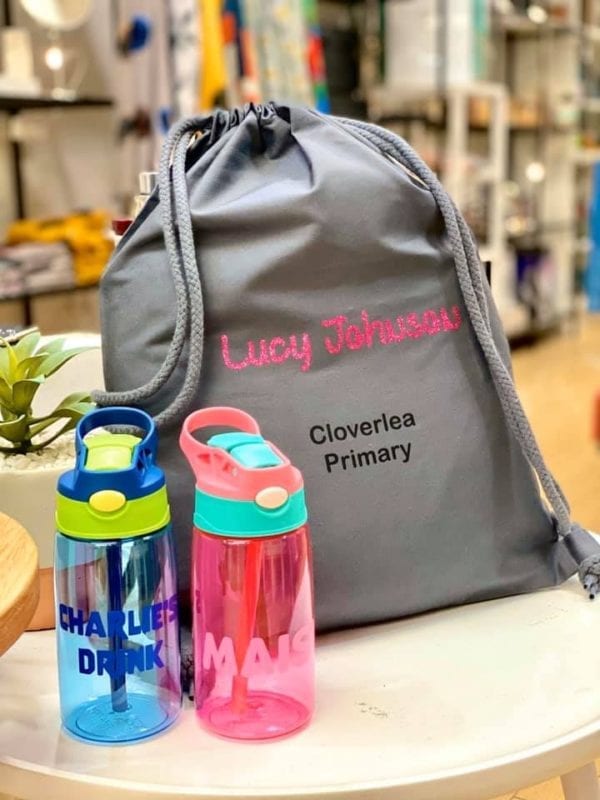 This drawstring bag is perfect for PE or gym kit, and with the owners name and school name too if required, it'll never go missing again (or if it does it'll find its way home!). In stylish and neutral grey we can personalise in a range of fonts and colours