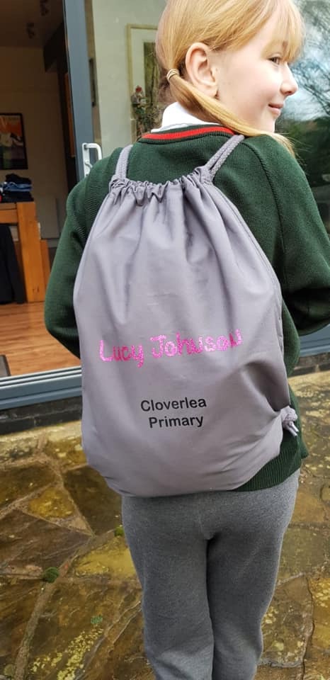 This drawstring bag is perfect for PE or gym kit, and with the owners name and school name too if required, it'll never go missing again (or if it does it'll find its way home!). In stylish and neutral grey we can personalise in a range of fonts and colours