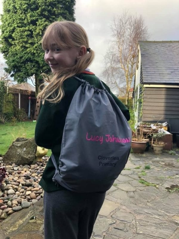 This drawstring bag is perfect for PE or gym kit, and with the owners name and school name too if required, it'll never go missing again (or if it does it'll find its way home!). In stylish and neutral grey we can personalise in a range of fonts and colours
