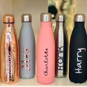 Personalised water bottles make the perfect gift. They're useful and completely unique, great for the gym, school, work or anywhere and you'll always know which one is yours!