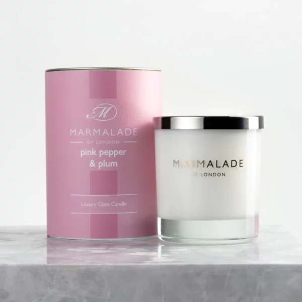 Large Glass Candle - Pink Pepper & Plum