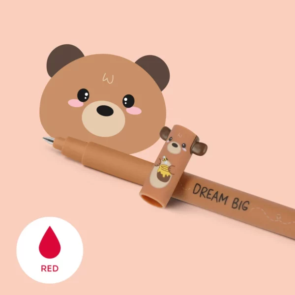 Erasable Gel Pen - Teddy Bear - Red - Image 2
