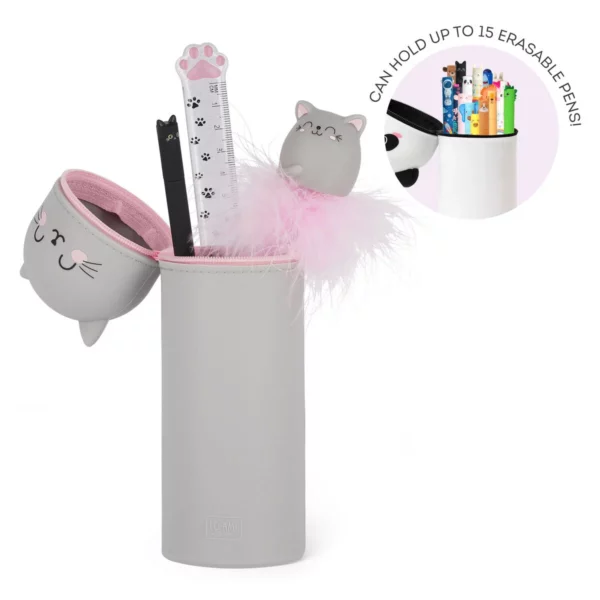 2-in-1 Silicone Pencil Case - Kitty - Image 4