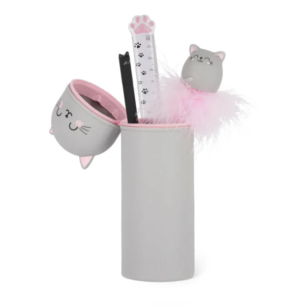 2-in-1 Silicone Pencil Case - Kitty - Image 3