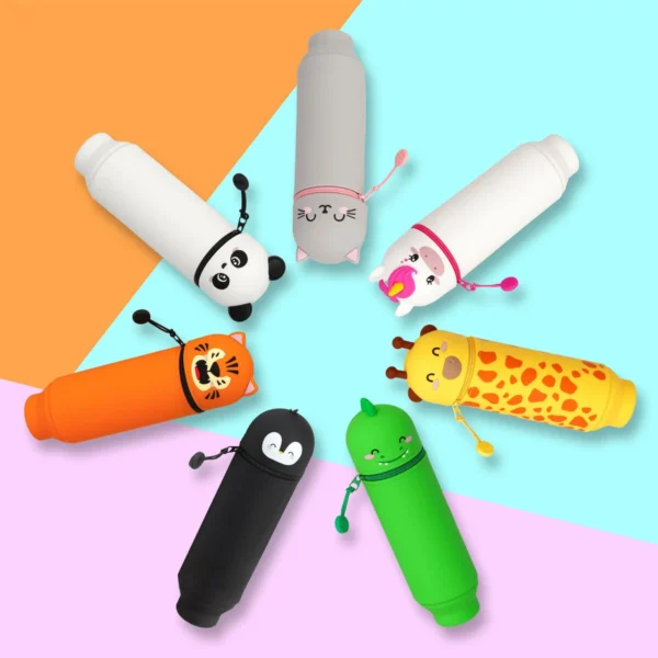 2-in-1 Silicone Pencil Case - Kitty - Image 7
