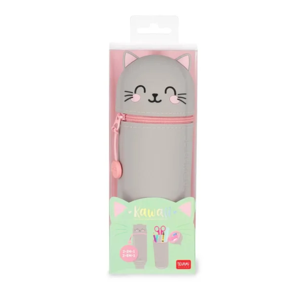 2-in-1 Silicone Pencil Case - Kitty - Image 6