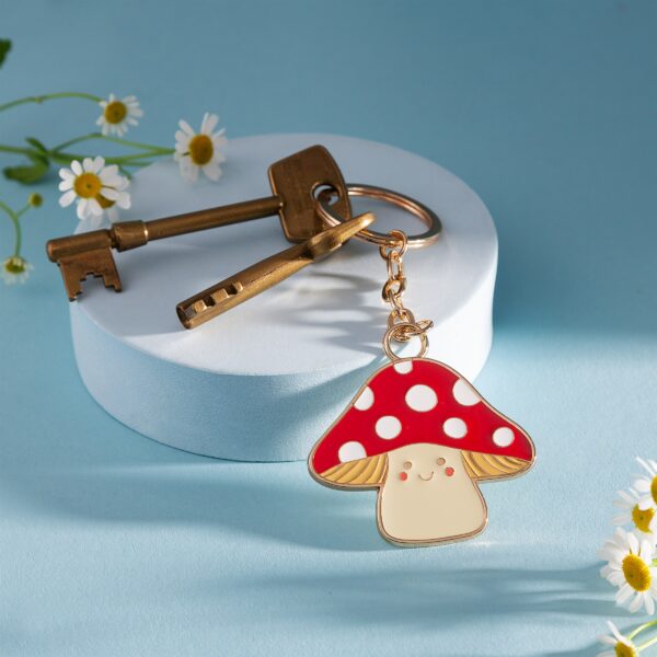 Mushroom Enamel Keyring - Image 3
