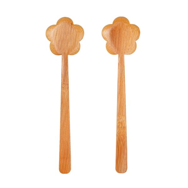 Flower Bamboo Salad Servers - Image 2