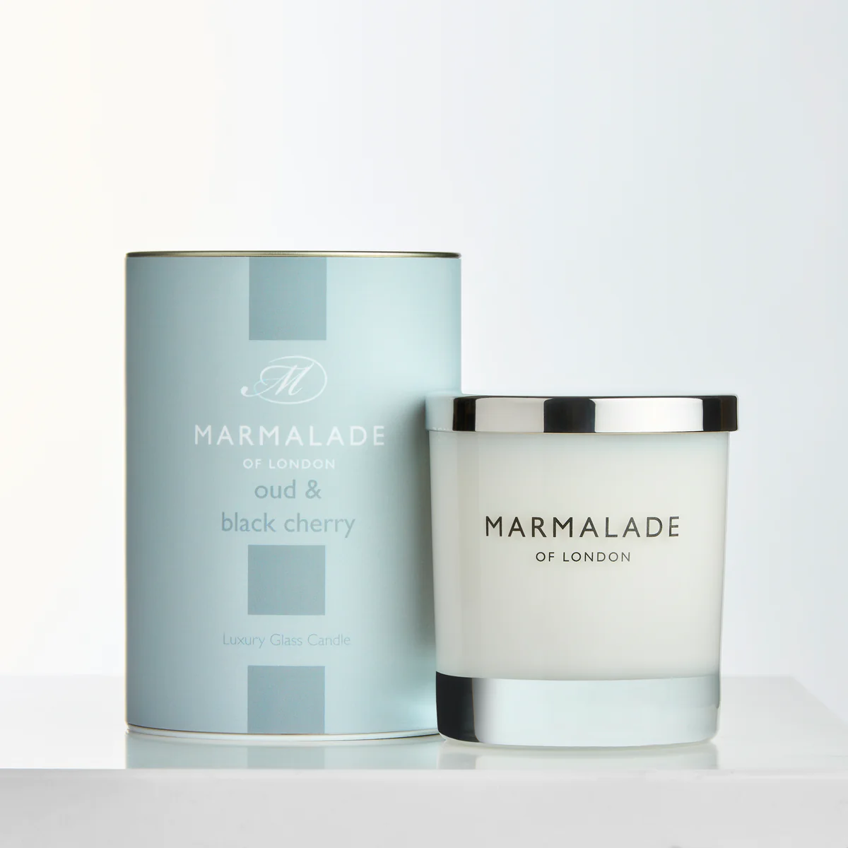 Large Glass Candle - Oud & Black Cherry