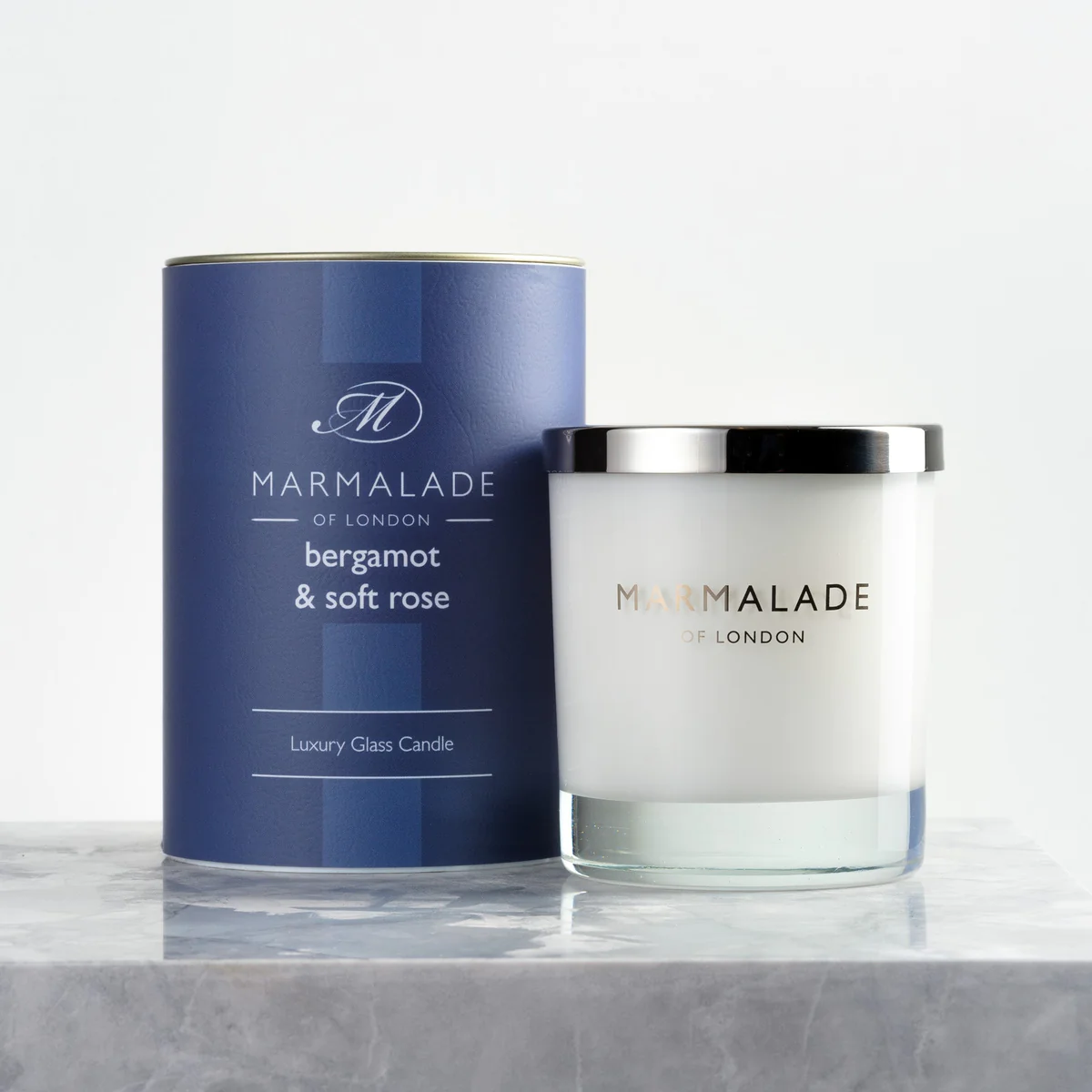 Large Glass Candle - Bergamot & Soft Rose