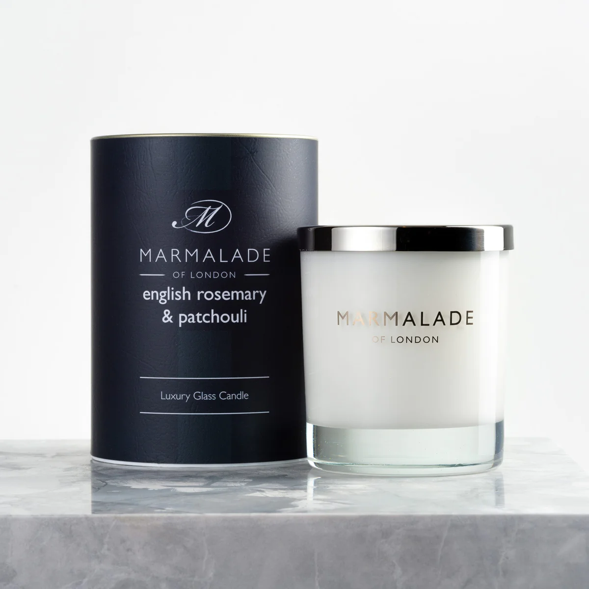 Large Glass Candle - English Rosemary & Patchouli