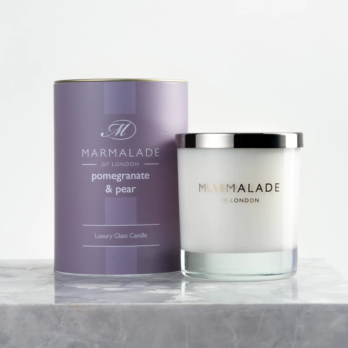 Large Glass Candle - Pomegranate & Pear
