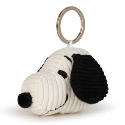 Snoopy Head Corduroy Cream Keyring