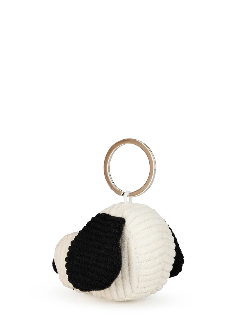 Snoopy Head Corduroy Cream Keyring - Image 2
