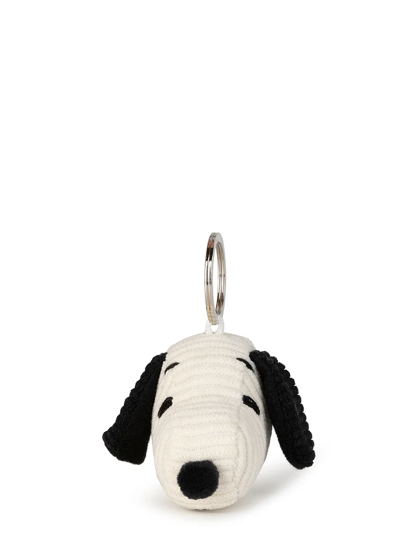 Snoopy Head Corduroy Cream Keyring - Image 3