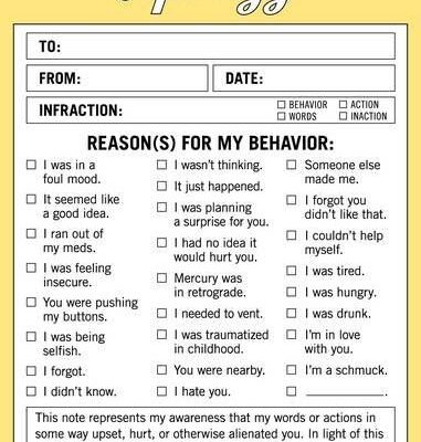 Apology Nifty Notes
