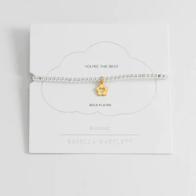 You're The Best Flower & Heart Bracelet