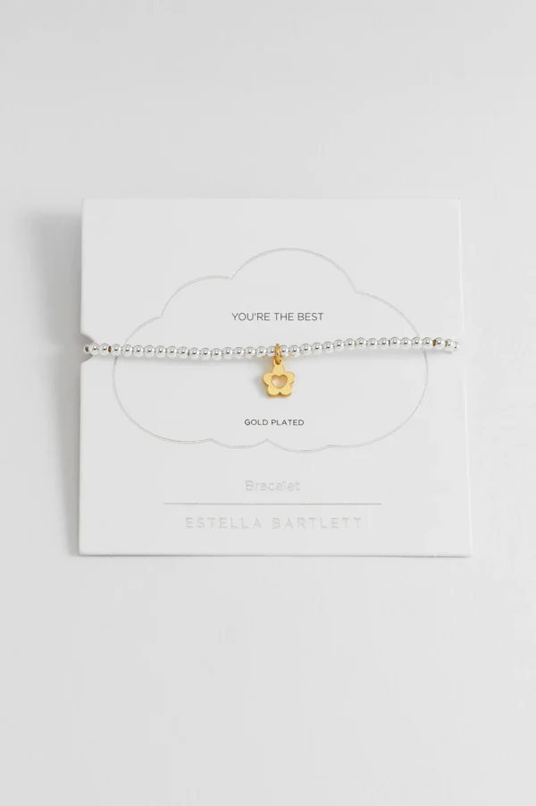 You're The Best Flower & Heart Bracelet