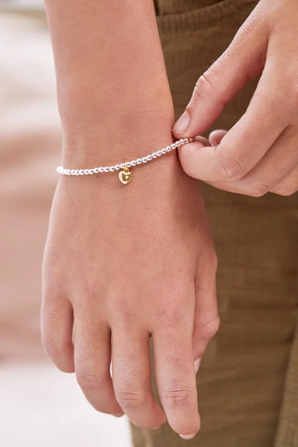 Gold With Love Puffed Heart Bracelet - Image 2