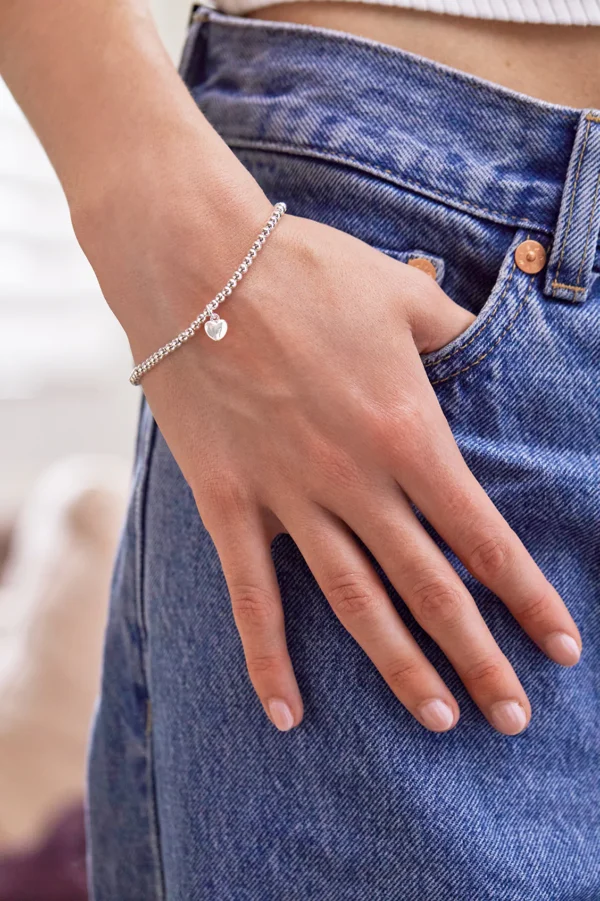 Silver With Love Puffed Heart Bracelet - Image 2