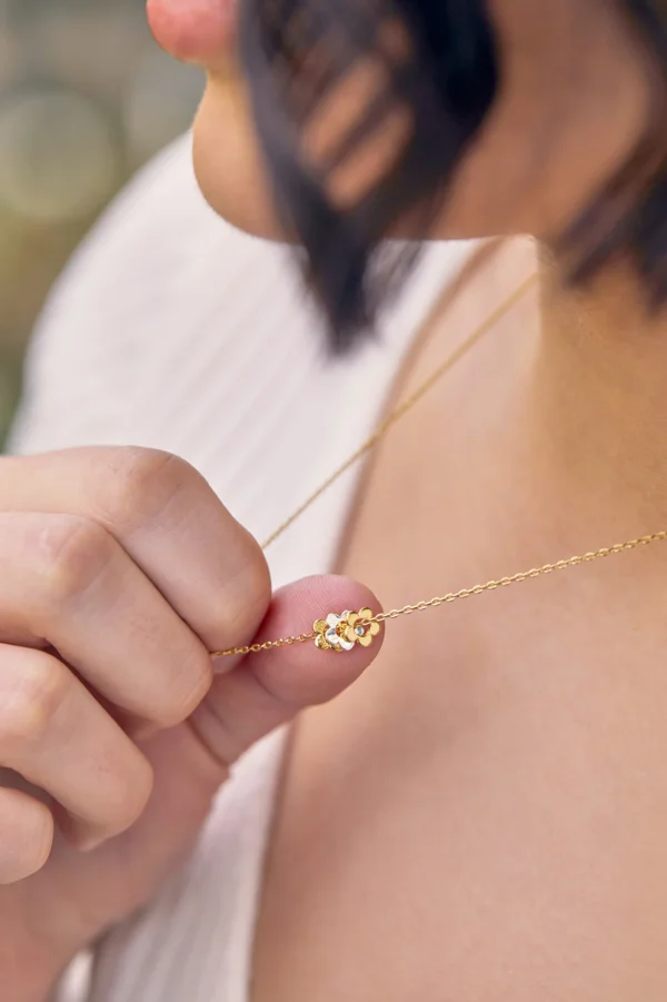 Trio Flower Bead Necklace - Image 2