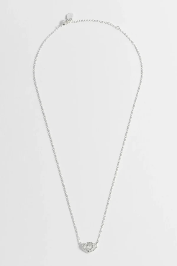 Silver Interlocking Heart Necklace - Image 2