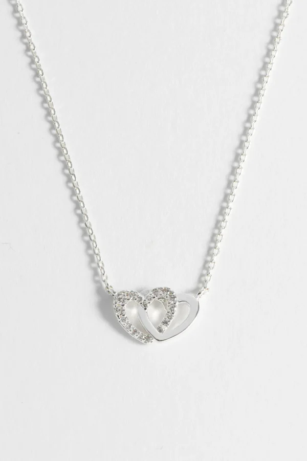 Silver Interlocking Heart Necklace - Image 3