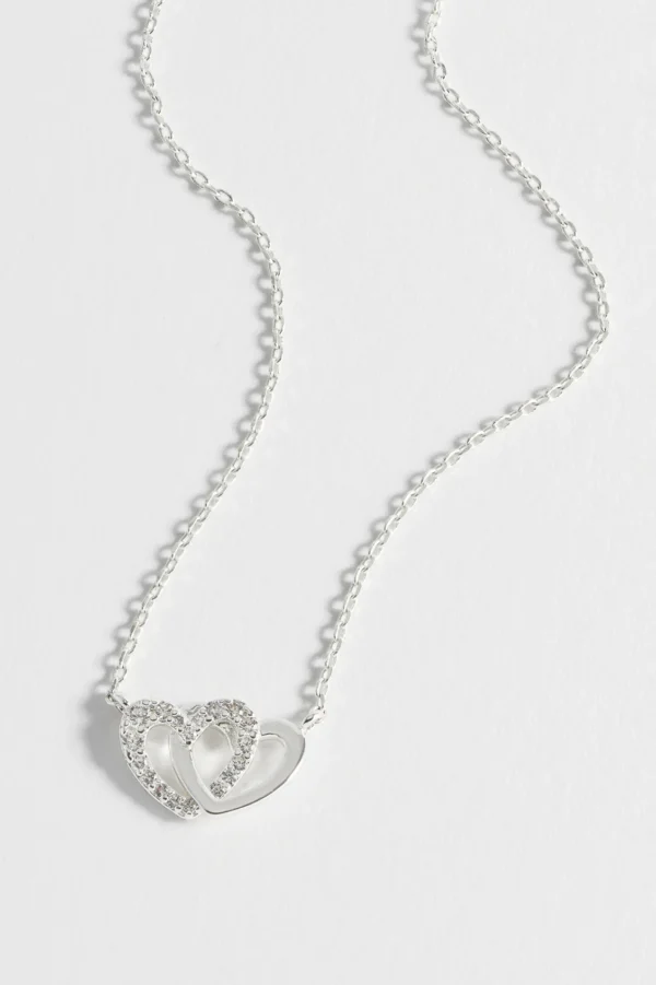 Silver Interlocking Heart Necklace - Image 4