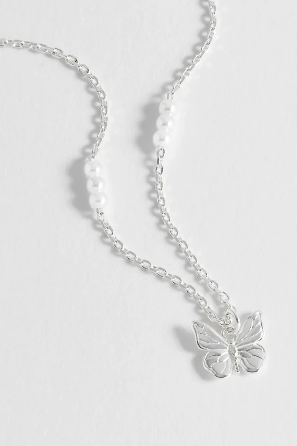 Butterfly & Pearl Necklace - Image 4