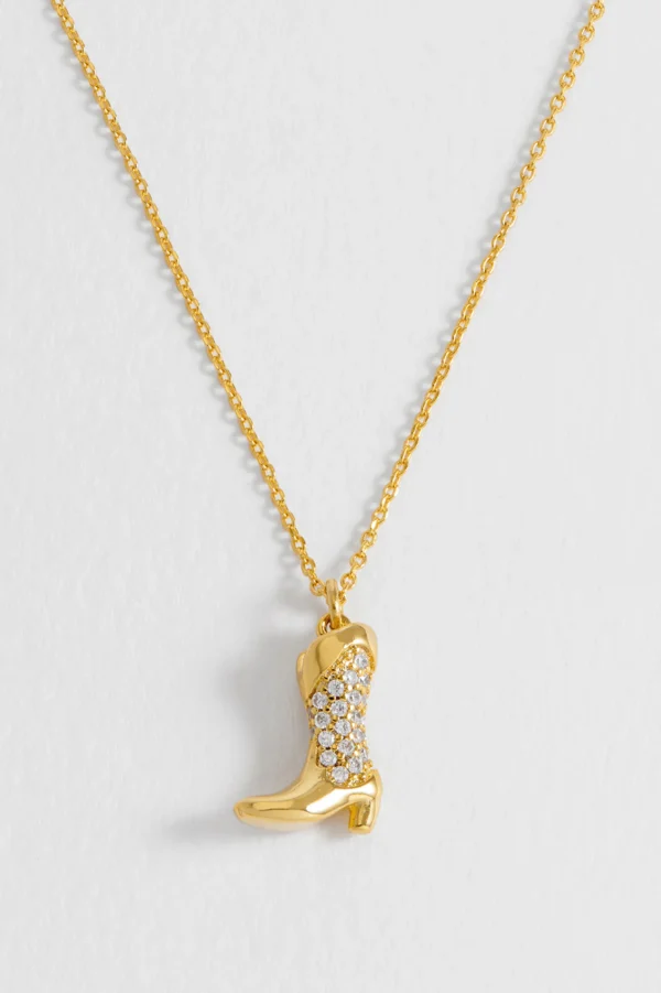 Pave Cowboy Boot Necklace - Image 4