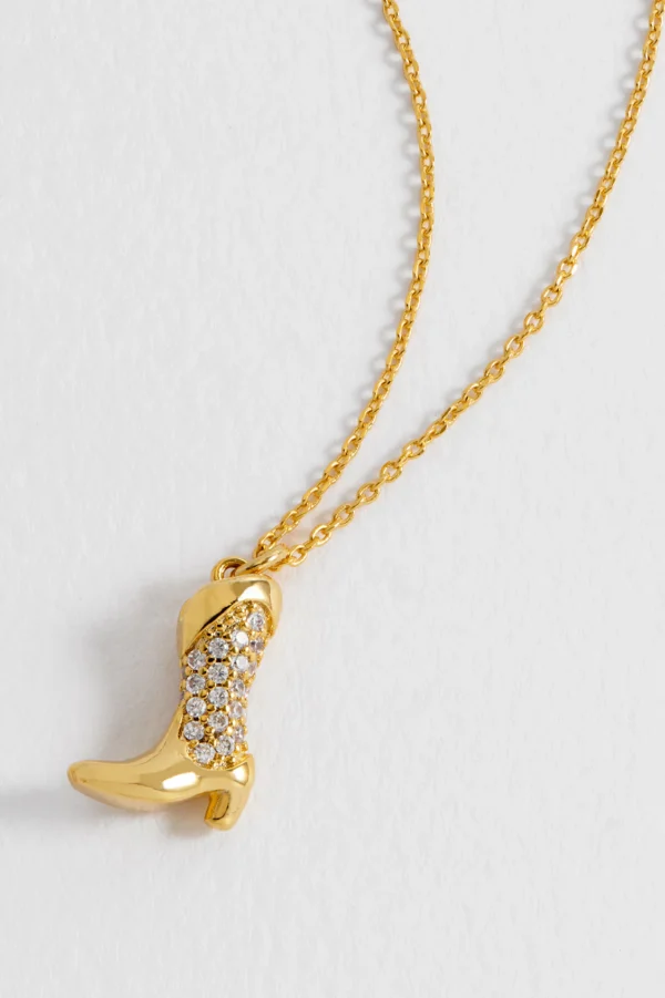 Pave Cowboy Boot Necklace - Image 5
