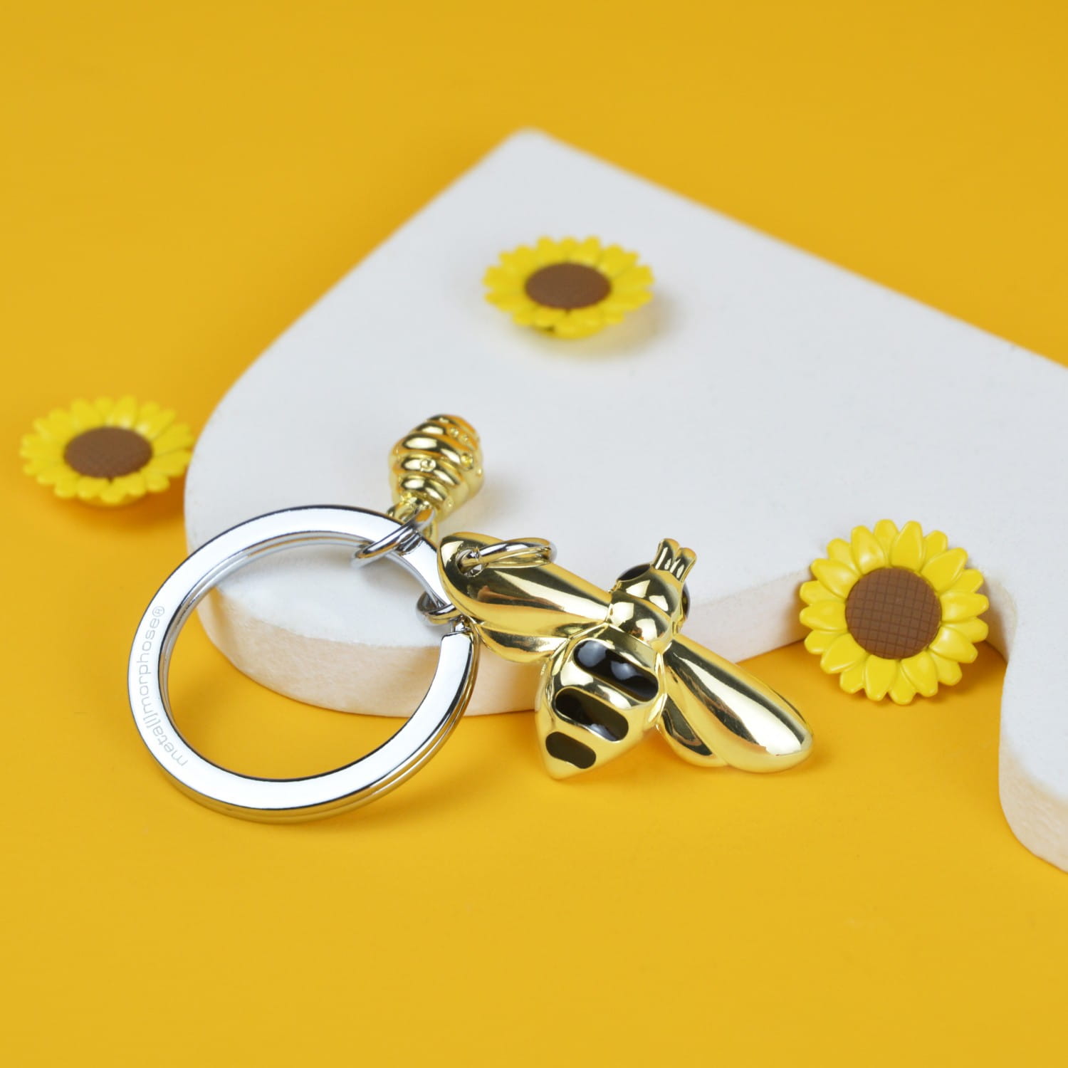 Gold & Black Bee & Honey Keyring - Image 5