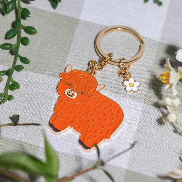 Highland Cow Enamel Keyring - Image 3
