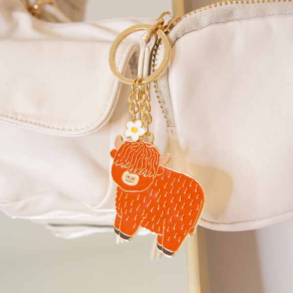 Highland Cow Enamel Keyring - Image 2