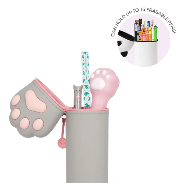 2-in-1 Silicone Pencil Case - Kitty Paw - Image 3