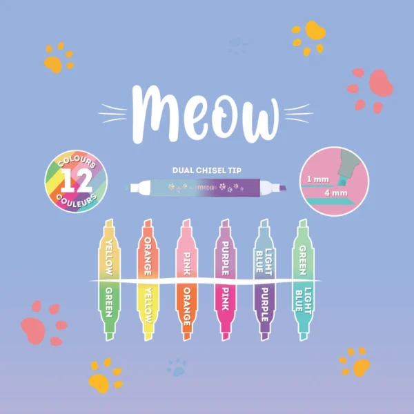 Kitty Meow Dual-Tip Highlighters - Image 2