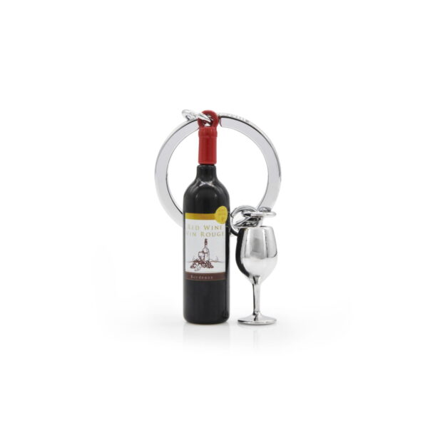 Wine Bottle & Glass Keyring - Image 2