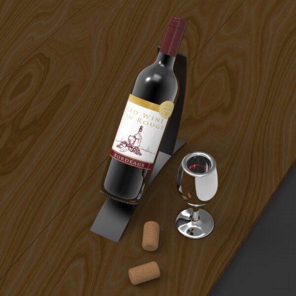 Wine Bottle & Glass Keyring - Image 3