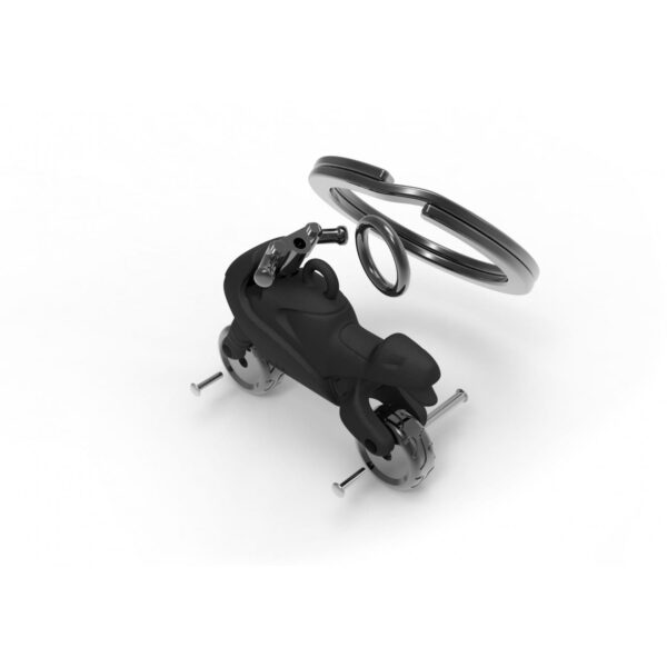 Matte Black Motorcycle Keyring - Image 3