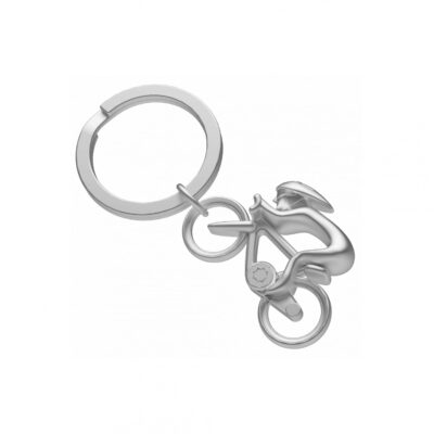 Silver Cyclist Keyring