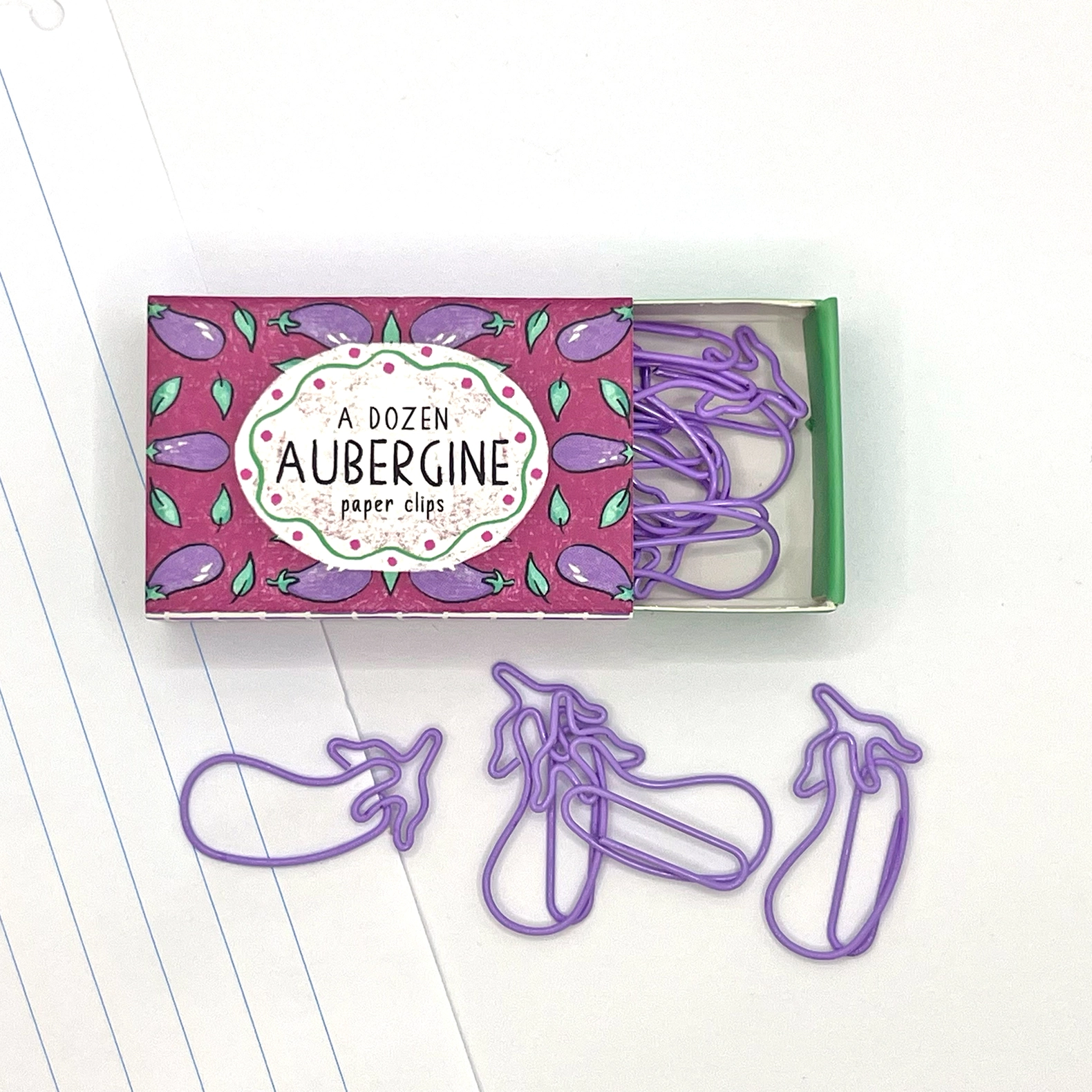 Aubergine Paperclips