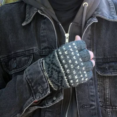 Men's Tromso Fingerless Gloves Charcoal