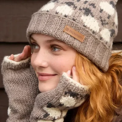 Merino Sheep Bobble Beanie Mushroom