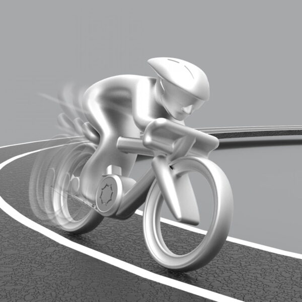 Silver Cyclist Keyring - Image 3