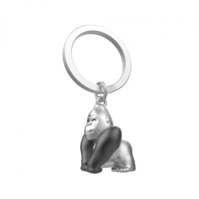 Matte Black & Chrome Gorilla Keyring