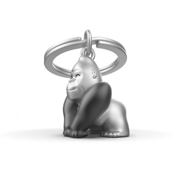 Matte Black & Chrome Gorilla Keyring - Image 3