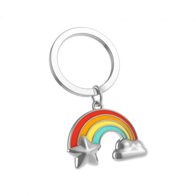 Rainbow With Cloud Keyring