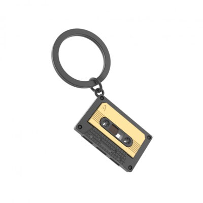 Grey & Gold Cassette Keyring