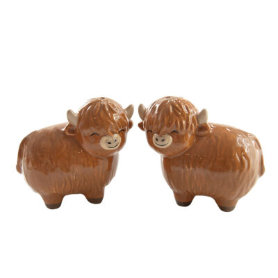 Highland Cow Shaped Salt & Pepper Shakers